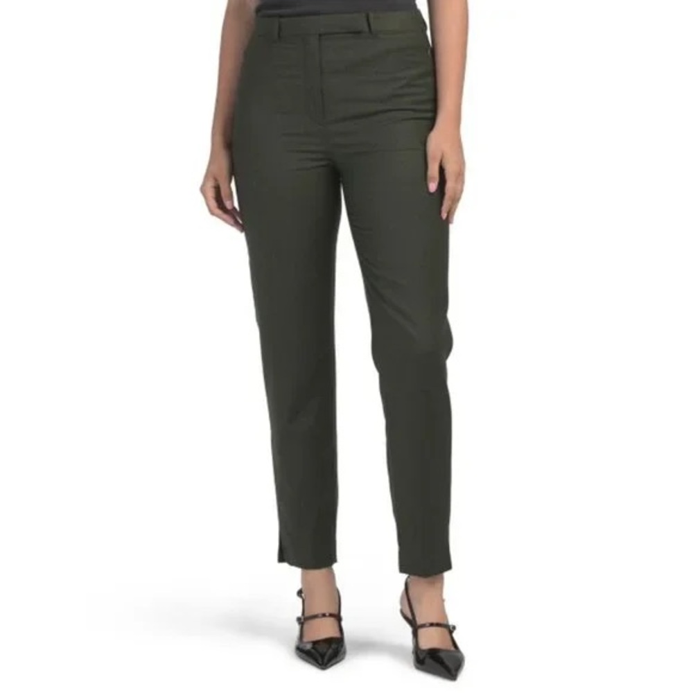 Theory Dark Green Straight Leg Pants